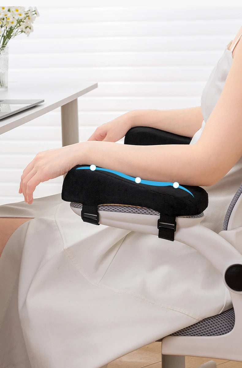 NEW Arrivals 1 Pair Memory Foam Armrest Chair Cushion Chair Armrest Pads Chair Support Elbow Pillow Arm Rest for Office Elbow Relief Home Office Computer Gaming Elbow Arm Rest