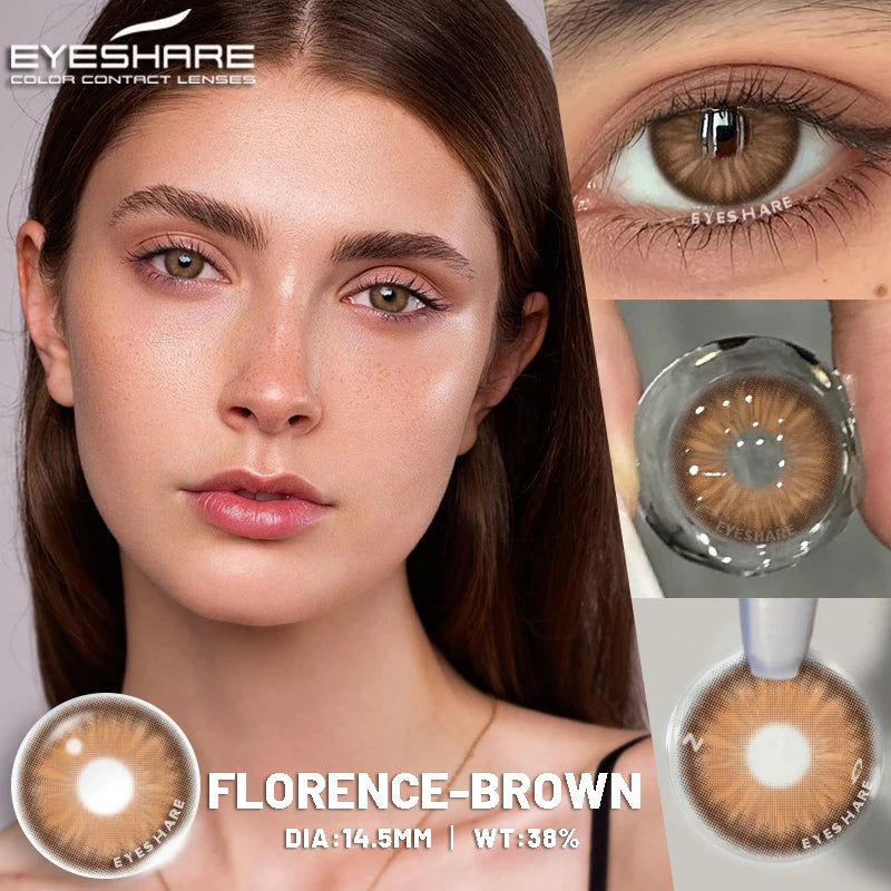 15 Colors/Styles 1 Pair New Natural Color Contact Lenses Brown Lenses Beauty Fashion Gray Pupils Lens Blue Lenses with High Quality Lens Eyewear Accessories Beauty Salon Supplies