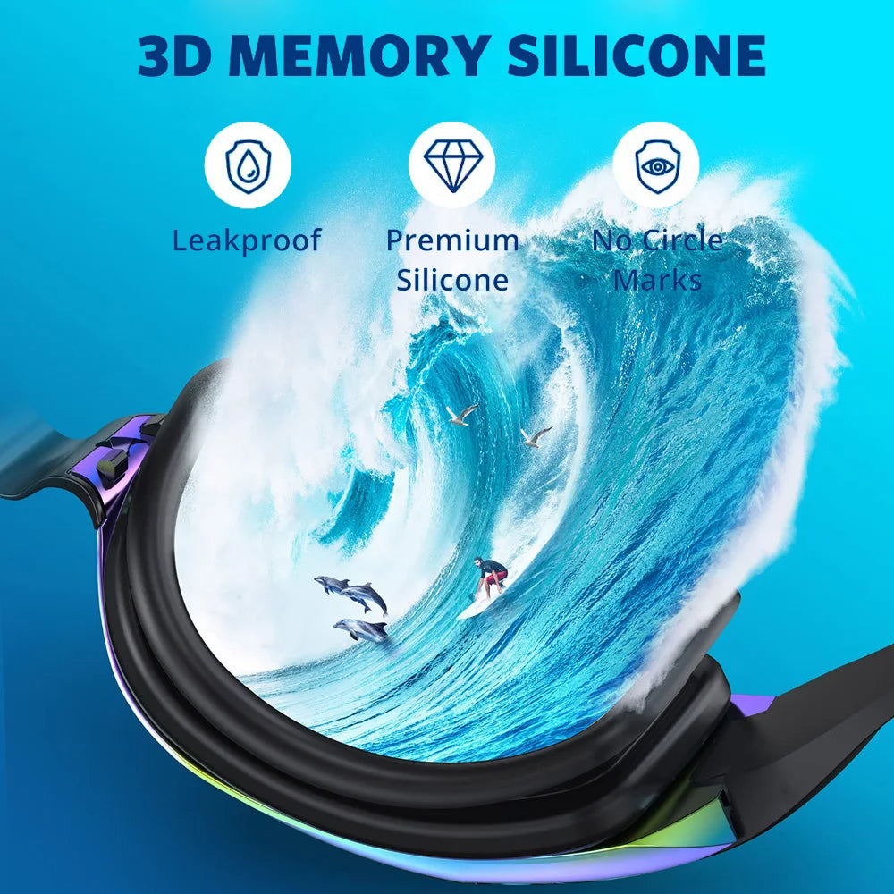 NEW Arrivals 10 Colors Swimming Goggles Professional Waterproof Swim Eyewear Glasses Anti-Fog 100% UV Protection No Leaking For Adult Men Women Youth Sports Supplies