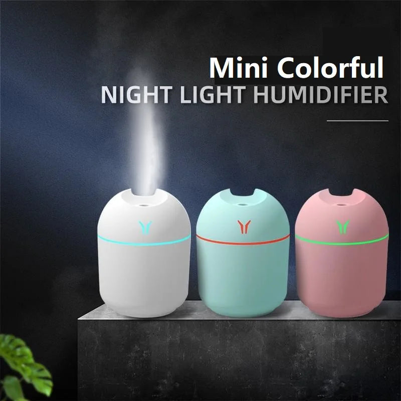 NEW Arrivals 250ML USB Mini Air Humidifier Aroma Essential Oil Diffuser For Home Office Car Ultrasonic Mute Mist Maker Diffuser with LED Color Lamp Bedroom Living Room Aromatherapy