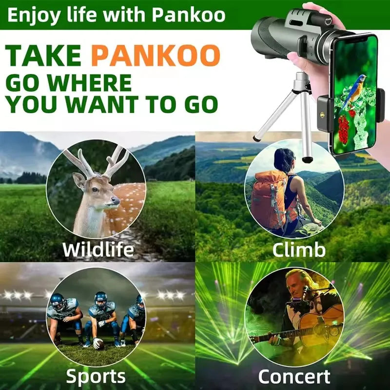 NEW 80x100 HD Zoom Monocular Telescope Portable Powerful Binoculars Long Range Telescope For Hunting Camping With Tripod Phone Clip