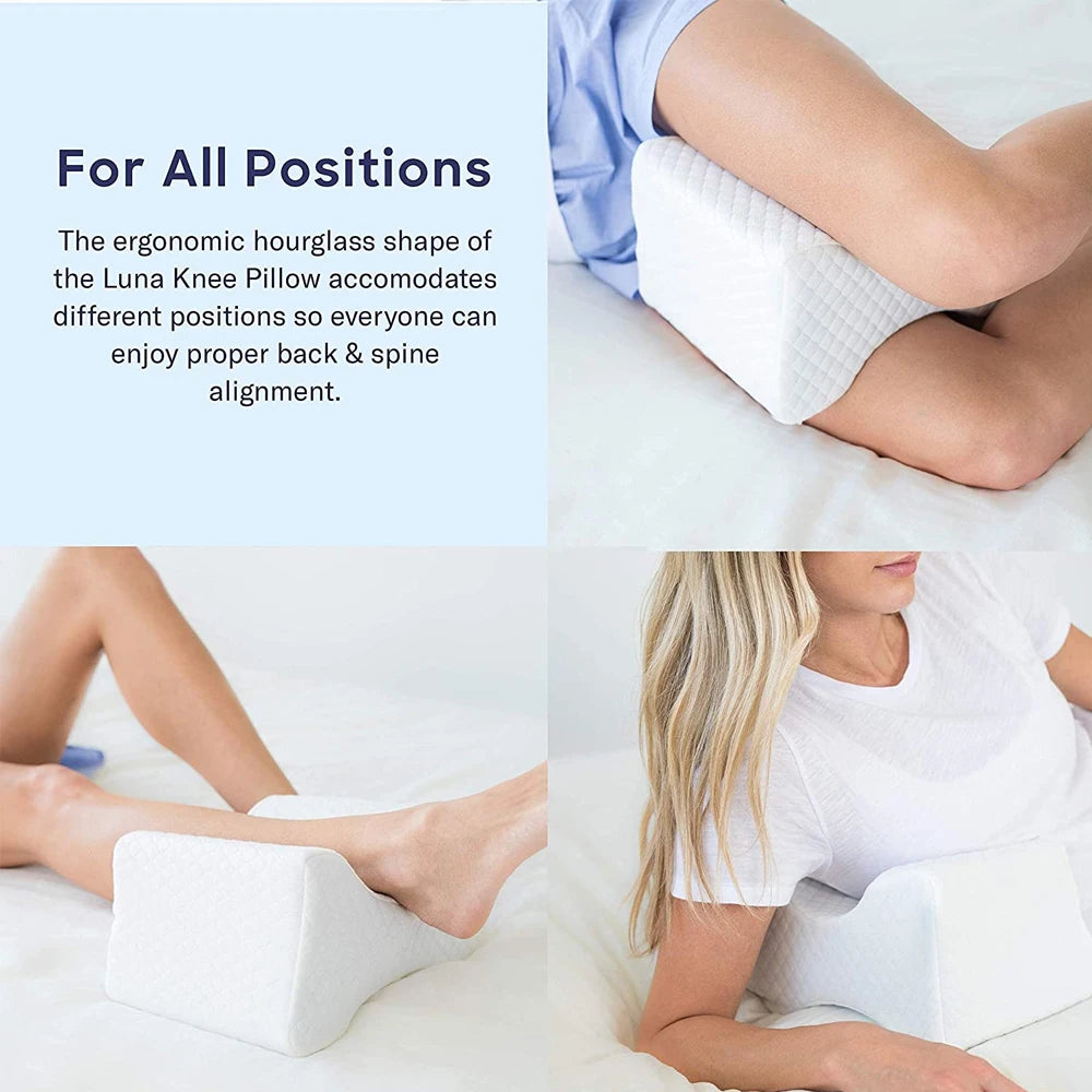 NEW Arrivals Memory Foam Wedge Sleeping Knee Pillow for Side Sleepers Back Pain Sciatica Relief Pregnancy Maternity Pillows Back Leg Cushion Health Care Accessories