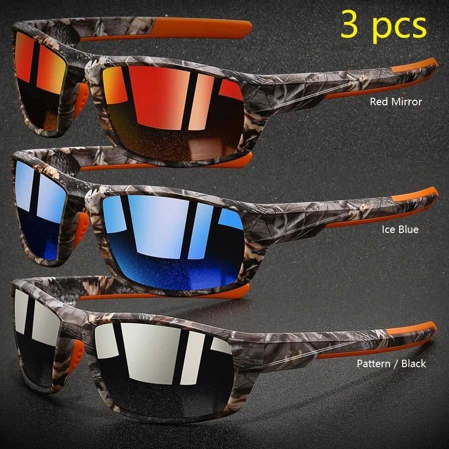 NEW Arrivals 3 PCS Set Fashion Vintage Polarized Sports Sunglasses Men Women Fishing Running Cycling Mountaineering Sun Glasses UV400 Eyewear