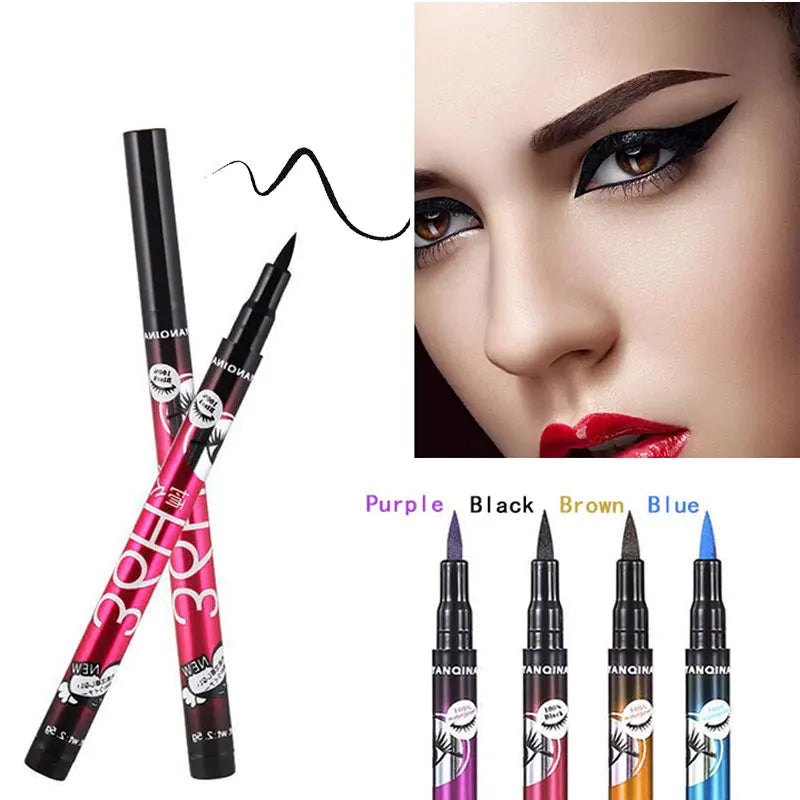 Liquid Eyeliner Quick-Dry Waterproof Eyeliner Pencil 36H Long-Lasting Black Liquid Eye Liner Pen Makeup Cosmetics Tool Beauty