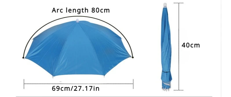 NEW Arrivals 1PC Fishing Hat Umbrella Children Adult Large Hat Head Wearing Umbrella Hat Men and Women Outdoor Folding Weather Umbrella