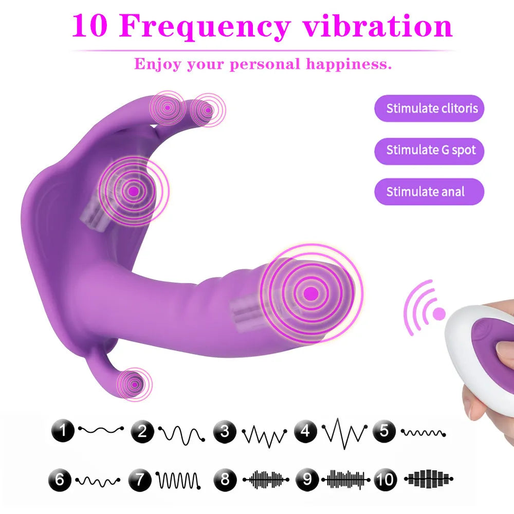 Wearable Dildo Vibrator G Spot Clitoris Stimulator Butterfly Vibrating Panties Erotic Toy Adult Toy for Women Orgasm Masturbator
