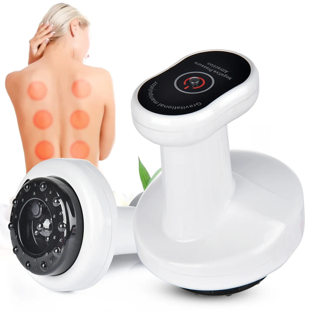 Electric Cupping Massage LCD Display Scraping Full Body Massager Vacuum Cans Suction Cup IR Heating Fat Burner Slimming Health Care Accessories Skin Care Supplies