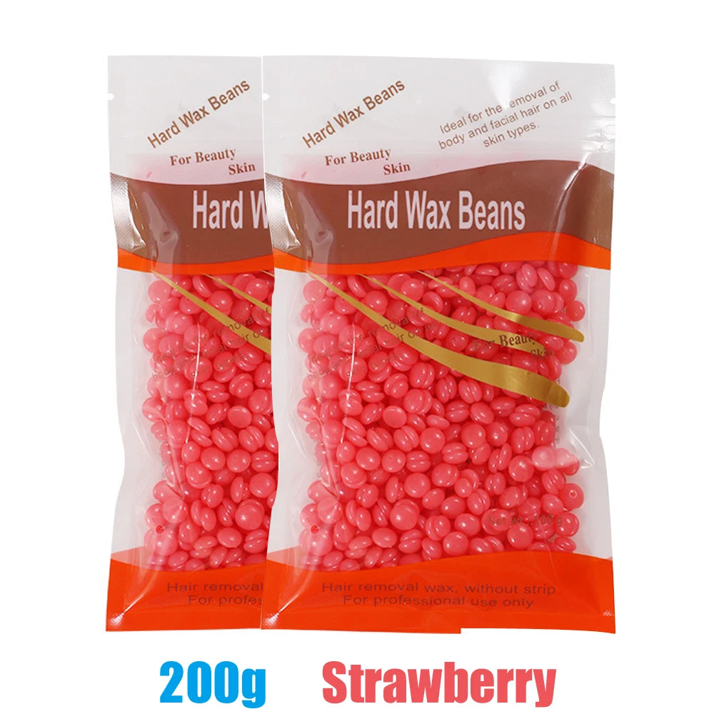 200gr Hair Removal Wax Japanese Paraffine Beans Chamomile, Cream, Honey, Rose, Lavender, Coffee, Aloe, Strawberry Wax Beans Women Men Hair Care Supplies