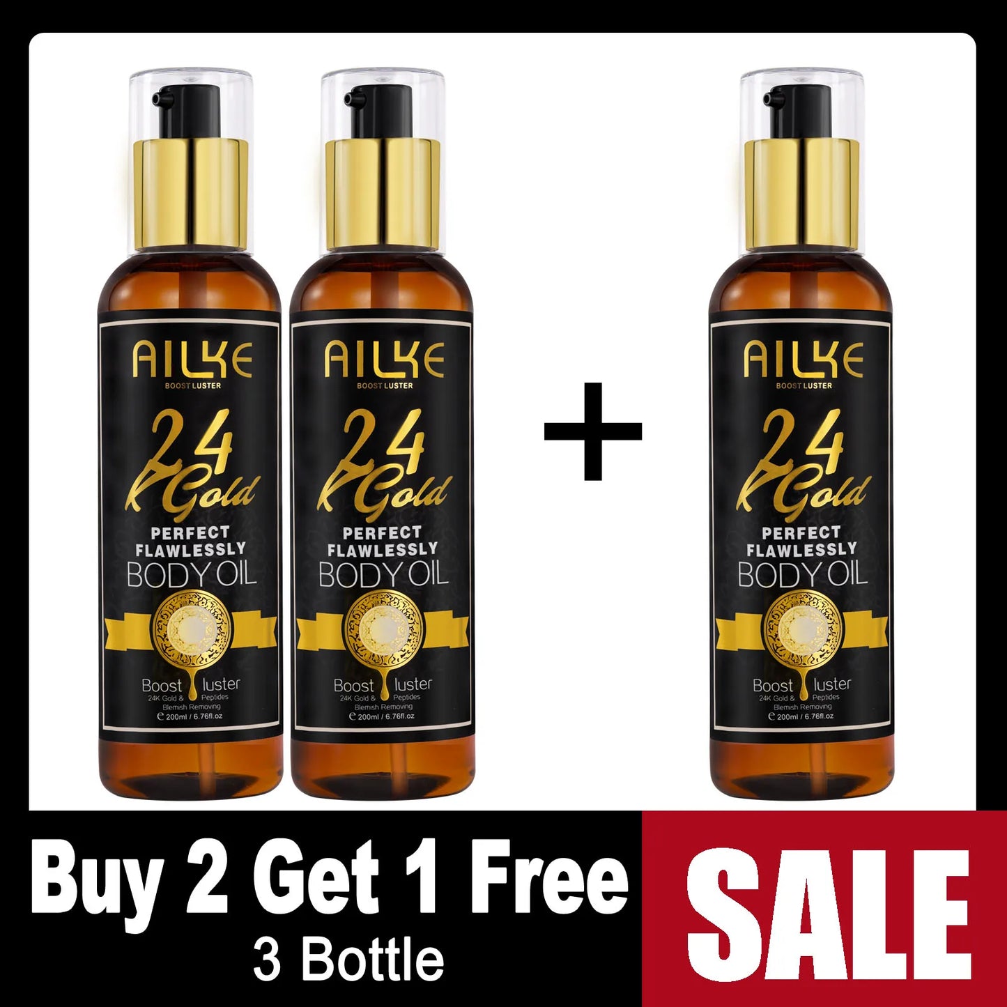 NEW Arrivals AILKE Korean Set 24K Gold Flawlessly Skin Care Range, Skin Whitener, Reduce Dark Spots, Melanin, Wrinkles, Moisturize, For Women & Men Skin Care Supplies