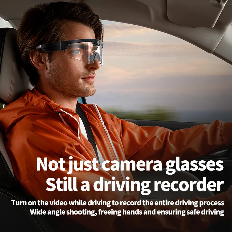 NEW 4K Mini HD Glasses 128G Card Camera, Mini Sports Glasses Camera, Bicycle Video Recorder, Polarized Sunglasses, Bluetooth Glasses Cycling Bikes Security Accessories Sports Supplies