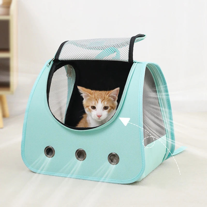 Cat Backpack Supplies Portable Breathable Double Shoulder Cat Bag Foldable Puppy Backpack Fashionable and Expandable Pet Bags