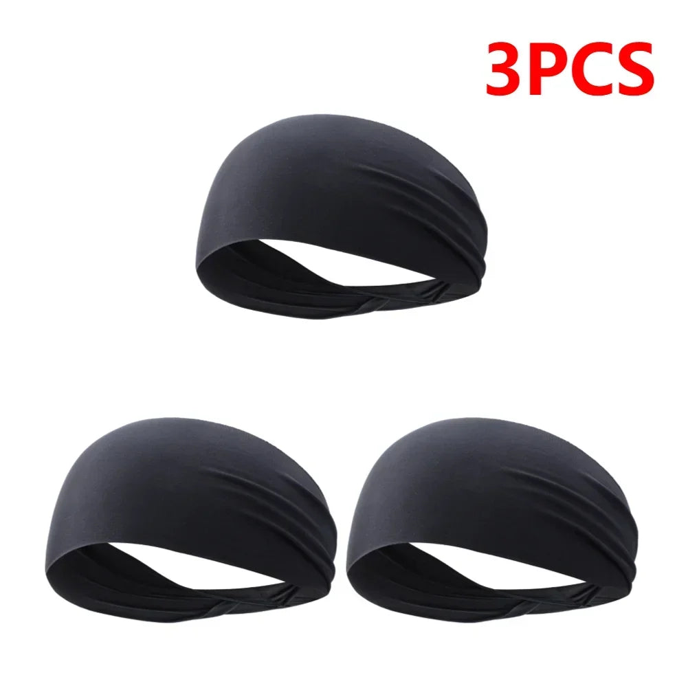 NEW Arrivals 5PCS Black Set Elastic Sports Headbands Sweat Absorption Dry Headdress Quick Workout Headband Anti-Slip Breathable Sweatbands Outdoor Sports Yoga Running Gym