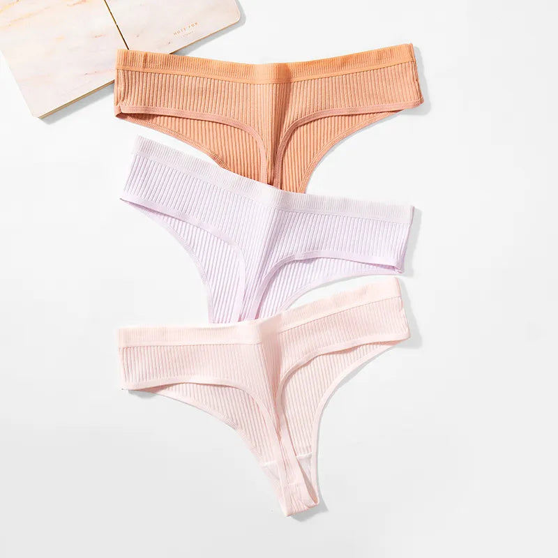 10PCS/Set Striped Women's Panties Breathable Underwear Cotton Female Thongs Sexy Lingerie Soft Cozy G-Strings Sports Tanges