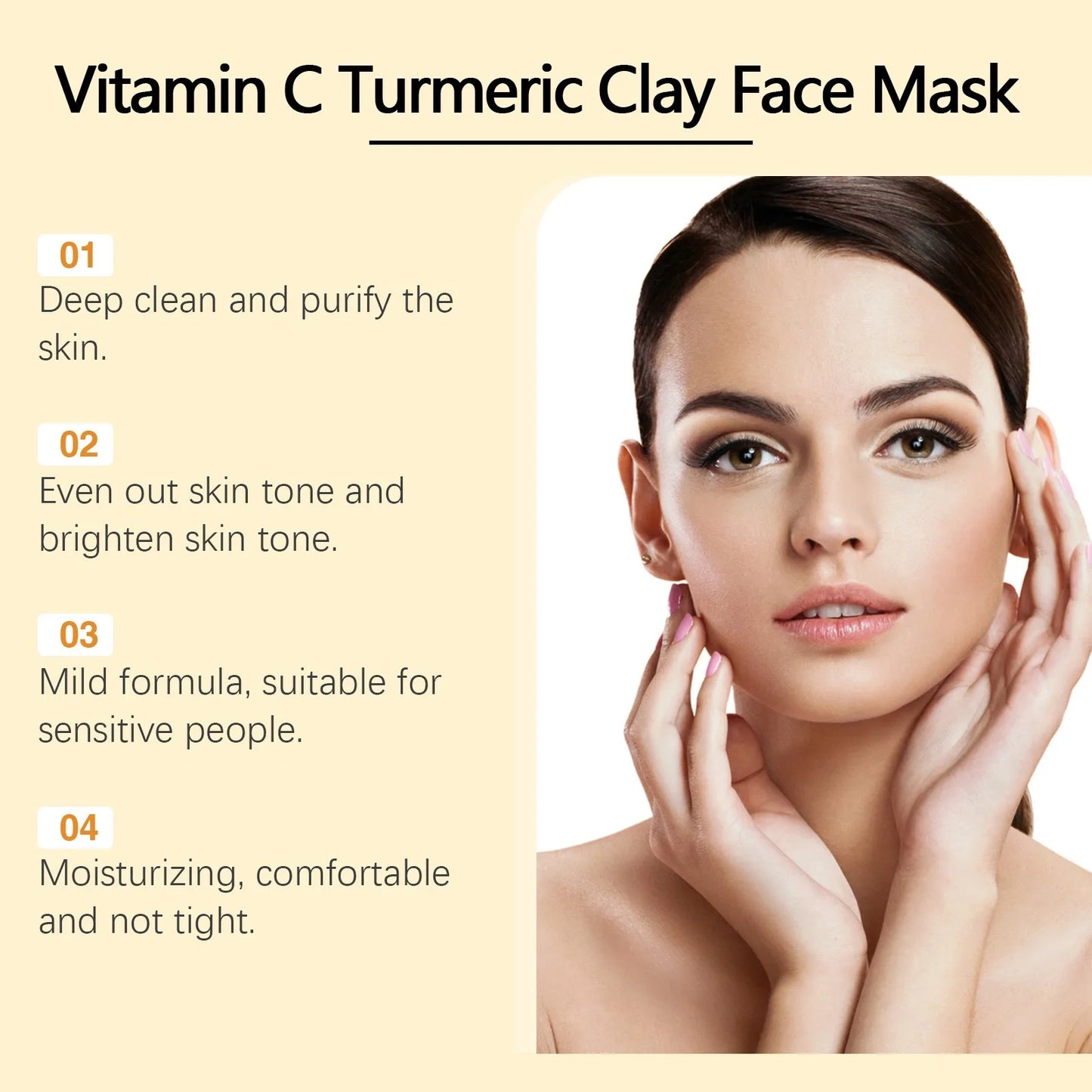 NEW Arrivals Vitamin C Exfoliating Korean Facial Mask Turmeric Exfoliating Mask Improve Pore Deep Cleaning Skin Care Products