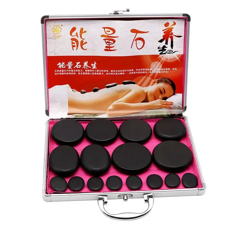 NEW Hot Lava Stone Korean Massage Set Professional Heating Box with Temperature Adjustment ,Professional Spa Massage Tools, Relieve Tension and Muscle Pain Treatment Full Body Healing