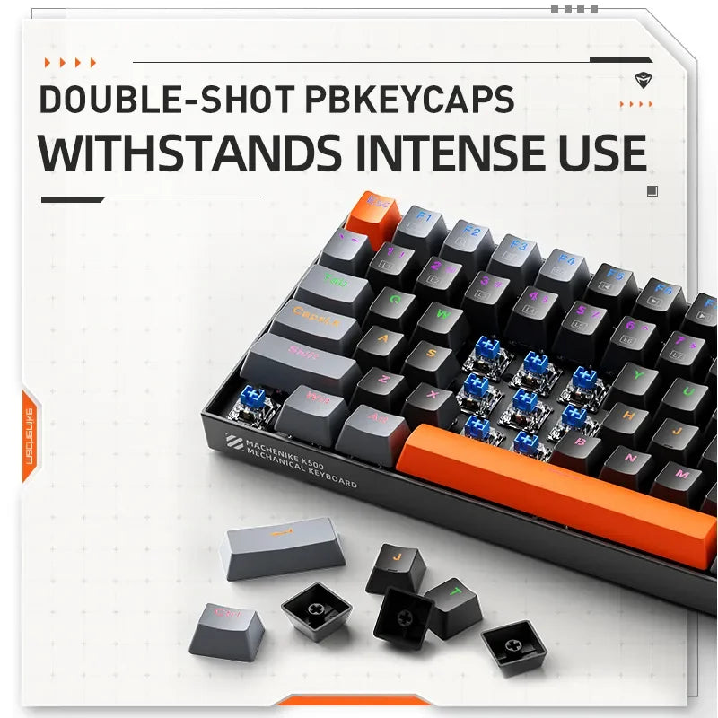NEW Arrivals K500A-B84 Mechanical Desktop Keyboard 75% TKL Hot-Swappable Wired Gaming Keyboard 6-Color Backlit 84 Keys For PC Gamers Laptop Accessories Supplies Electronics Computer Products