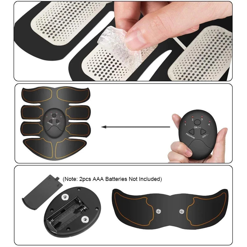 NEW Arrivals Women Men Wireless EMS Muscle Stimulator Toner ABS Abdominal Hip Trainer Weight Loss Fitness Shaping Electric Body Slimming Massager Sports Supplies