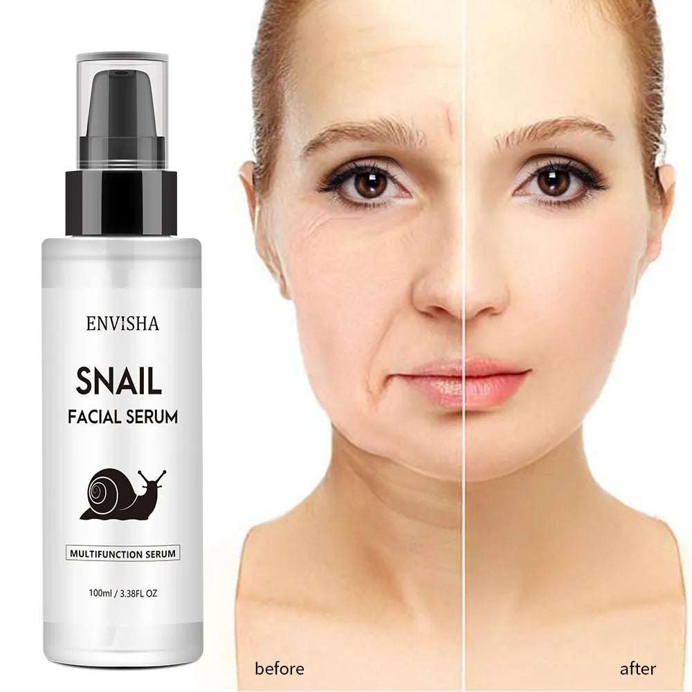 ENVISHA Snail Collagen Face Serum Facial Firming Skin Care Anti-aging Wrinkle Moisturizing Whitening Beauty Health Shrink Pores