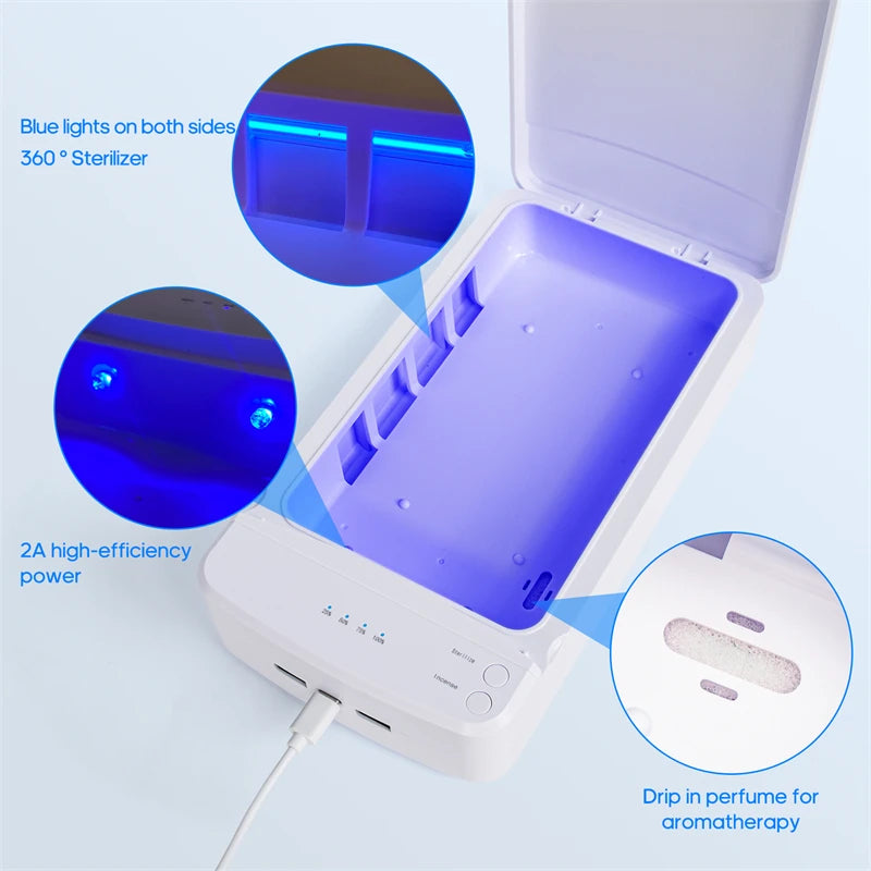 UV Nail Tools Sterilizer Disinfection Box LED Tray Box Multi-function Sterilization Aromatherapy Device for Manicure Tools