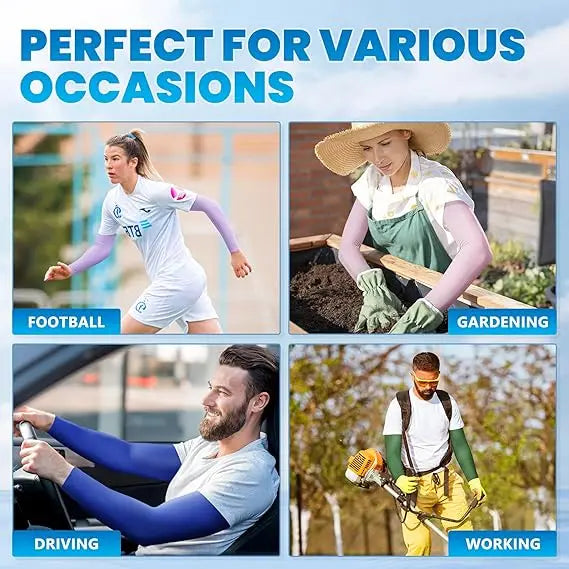 NEW Arrivals 5 Pairs of Breathable Sun Protection Arm Sleeves, Universal UV Protection Glove Sleeves for Men and Women, Outdoor Running Cycling Sports Apparel Accessories
