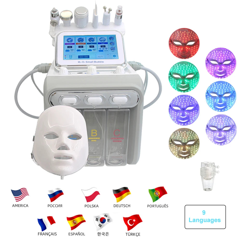 Hydrogen Oxygen Facial Machine Deep Cleansing RF Lifting Tightening Blackhead Removal Skin Care Water Dermabrasion Beauty Device