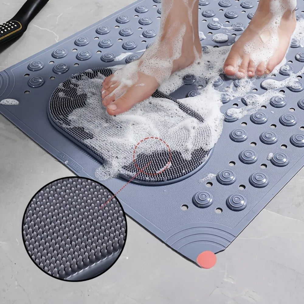 NEW 5 Colors Non Slip PVC Bath Mat with Suction Cup Massage Bumps Quick Dry Bathroom Rug Shower Safety Carpet Strong Drainage Bathroom Carpet