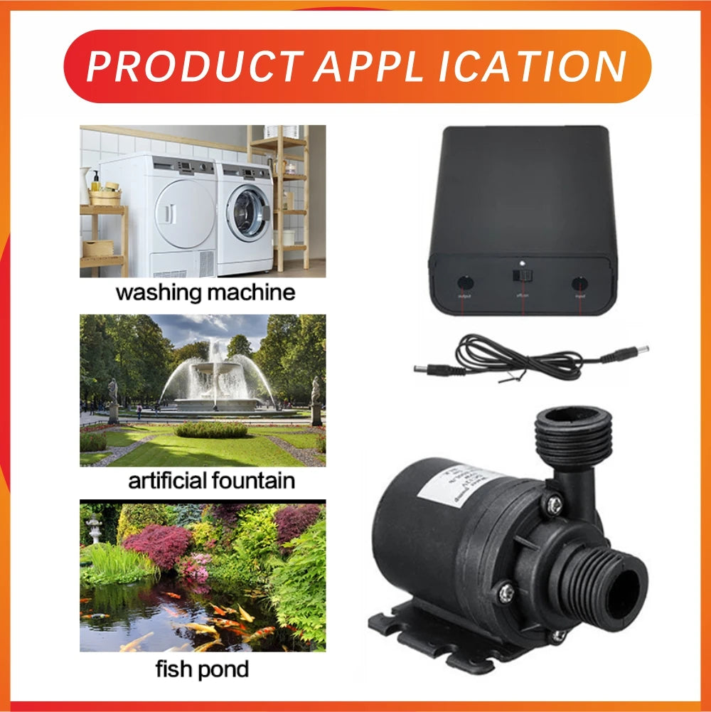 NEW Arrivals Full Set 800L/H Water Pump 12V Solar Panel Power Bank Set Ultra-quiet Submersible Water Pump Motor Camping Fish Pond Garden Fountain Tools Home Outdoor Supplies