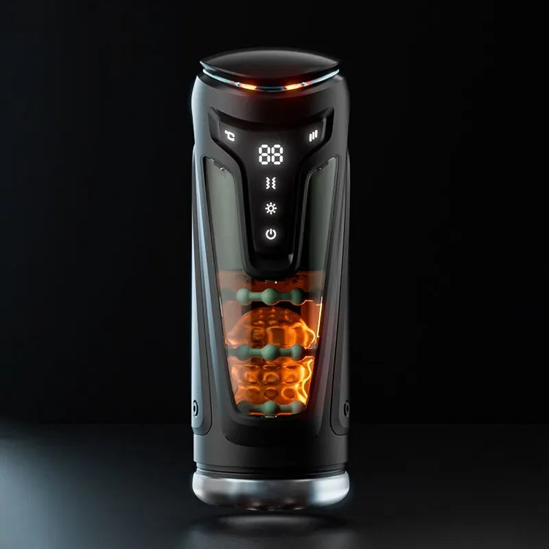 Adult Products Men's Automatic Airplane Cup Sucking Telescopic Intelligent Sound Heating Simulation Channel Sex Masturbation