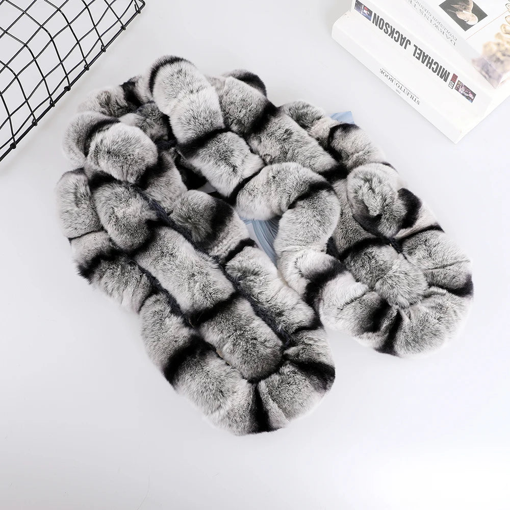 Low-Price Sales are Limited Genuine Women's Girls Winter Warm Soft Real Rex Rabbit Fur Hand Sew Scarf Scarves Wraps Neck Warmer Shawl Scarfs Female Ladies Winter Fashion Clothing Accessories Products