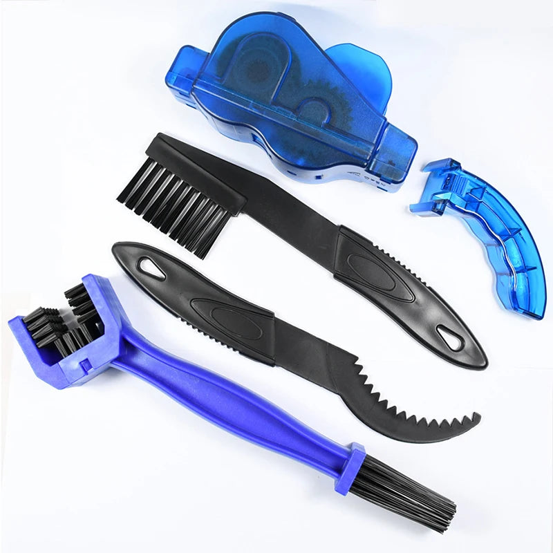 NEW Arrivals 4PCS Set Portable Bicycle Chain Cleaner Bike Brushes Scrubber Wash Tool Mountain Cycling Cleaning Kit Outdoor Accessory