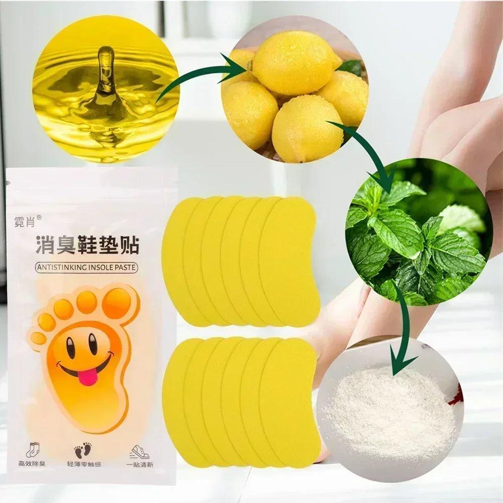 NEW Arrivals 120PCS Set Korean White Tea/Lemon/Peach Juice Shoes Sports Sneakers Deodorant Sweat-Absorbing Sticker Deodorant Foot Odor Deodorant Sneaker Smell Fresh Insole Sterilization Sticker Shoes Accessories