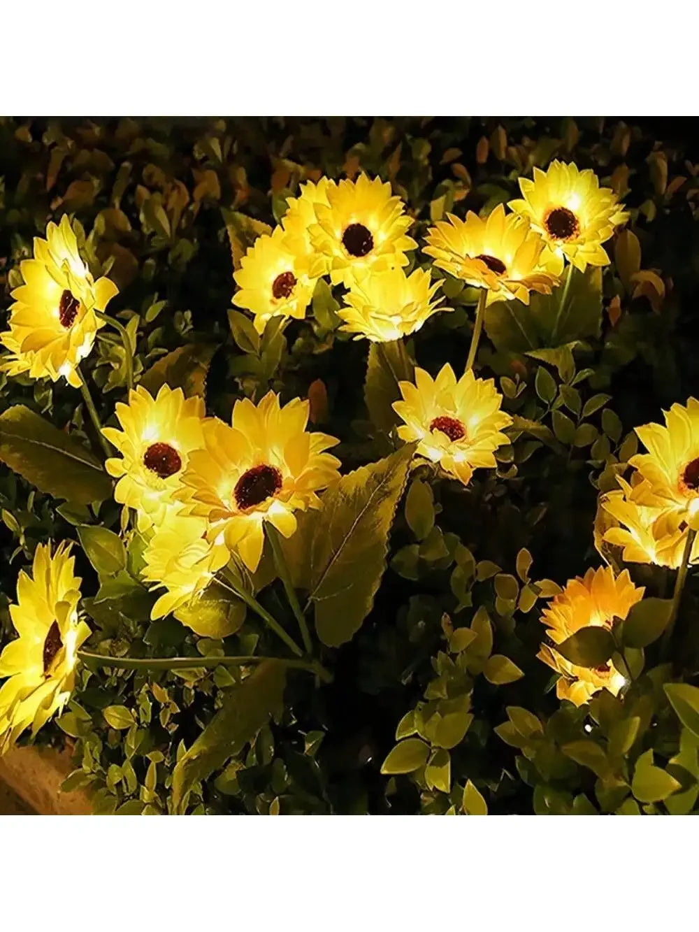 1PC 3 Heads Solar Powered Sunflower Light Outdoor Waterproof LED Ground Insert Lawn Lamp For Garden Lawn Courtyard Decoration