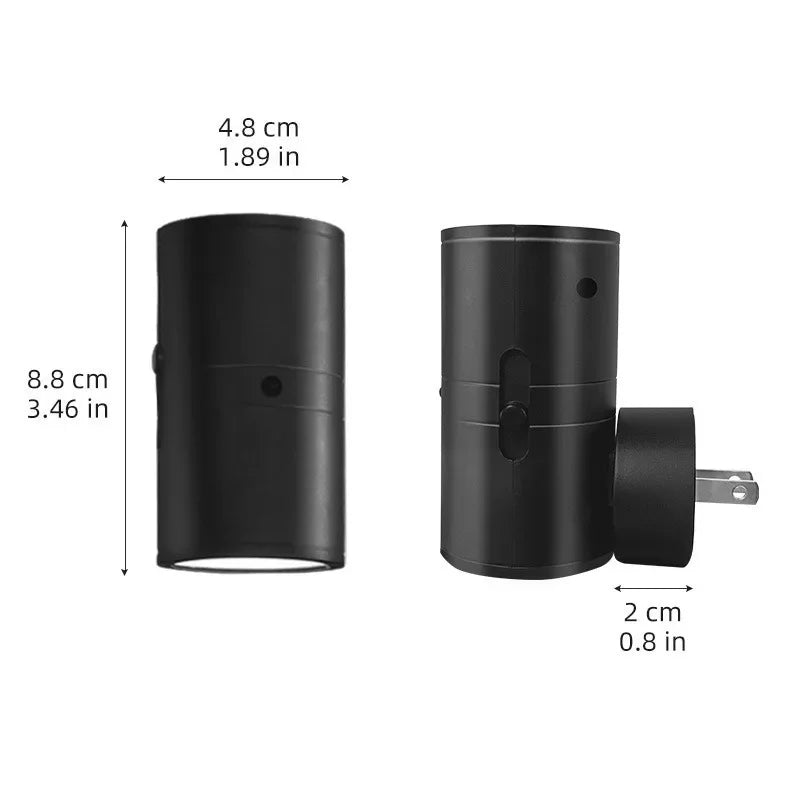 NEW Cylindrical RGB LED Night Light Plug in Modern Wall Lamp Sensor Adjustable Brightness Dimmable Night Lights for Hallway Bedroom