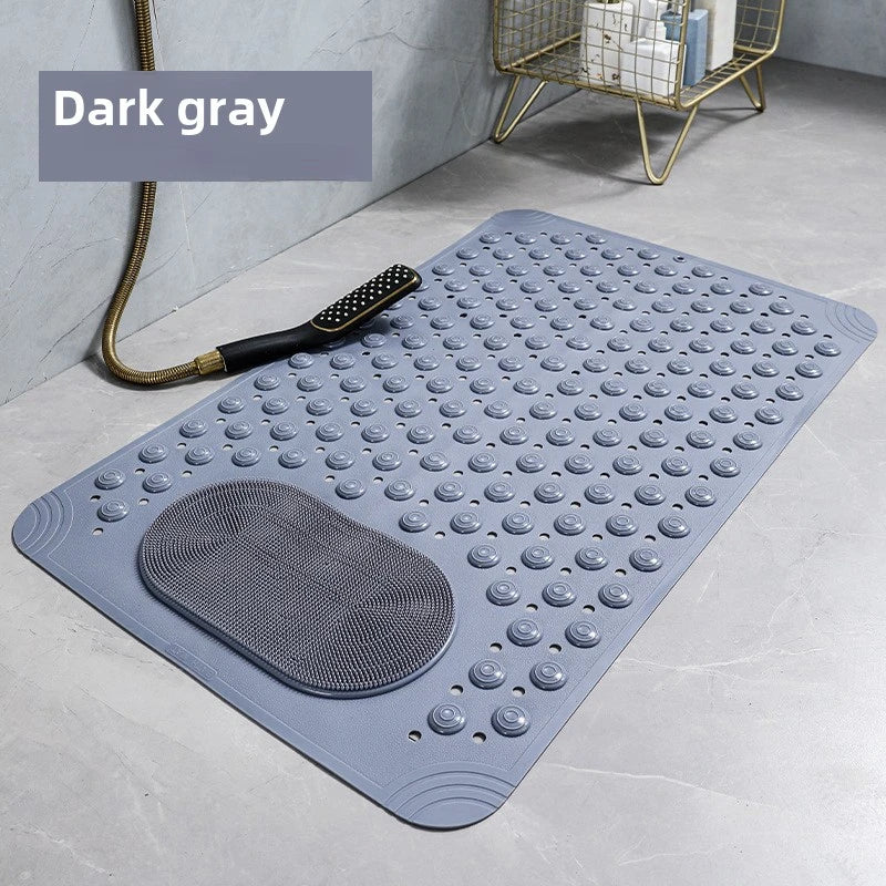 NEW Arrivals 5 Colors 60x90CM Bathroom Non-Slip Mat Solid Color Massage Mat Home Anti-Slip Suction Cup Carpet Waterproof Dirt-Resistant Toilet Hotel Floor Mat
