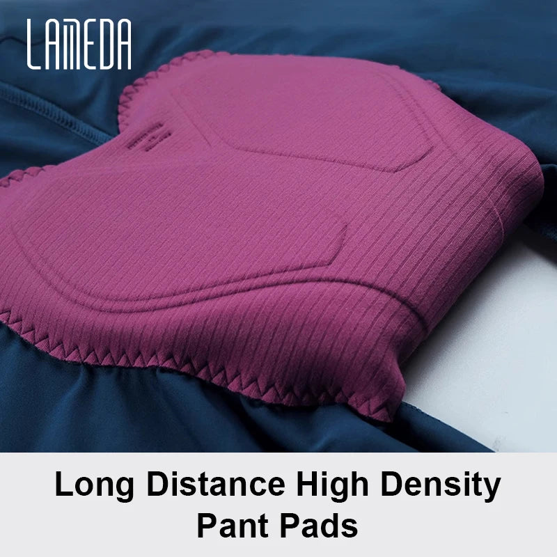 Original LAMEDA Women's Cycling Bib Pants Thicken Bike Trousers Leggings with Straps Spring Summer Bicycle Pants Padded Reflective MTB Clothing