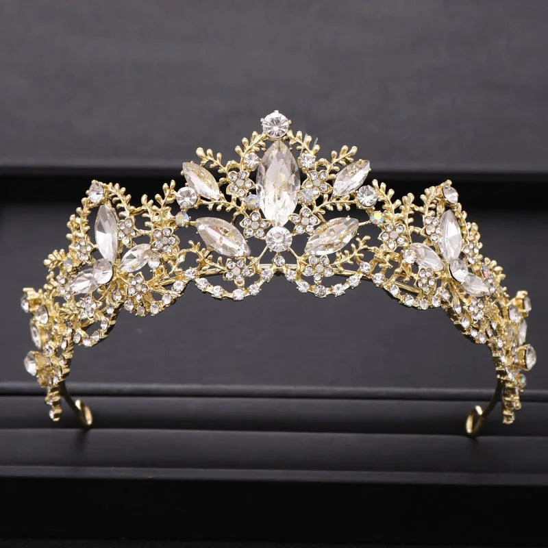 Low-Price Sales are Limited Luxury Wedding Crown Gold Silver Color Rhinestone Crystal Diadem Queen Crown Princess Tiaras Bridal Hair Jewelry Party Hair Accessories Girls Ladies Luxury Jewelry Fashion Accessories Supplies