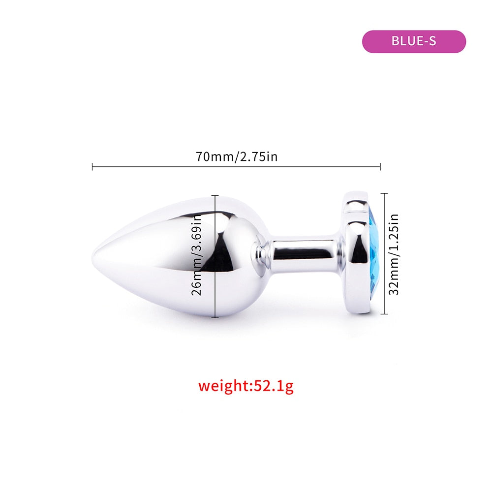 3 Sizes Anal Plug Mini Heart Smooth Metal Stainless Steel Crystal Butt Plug Stimulator Smaller Anal Sex Toys For Men Women Anus