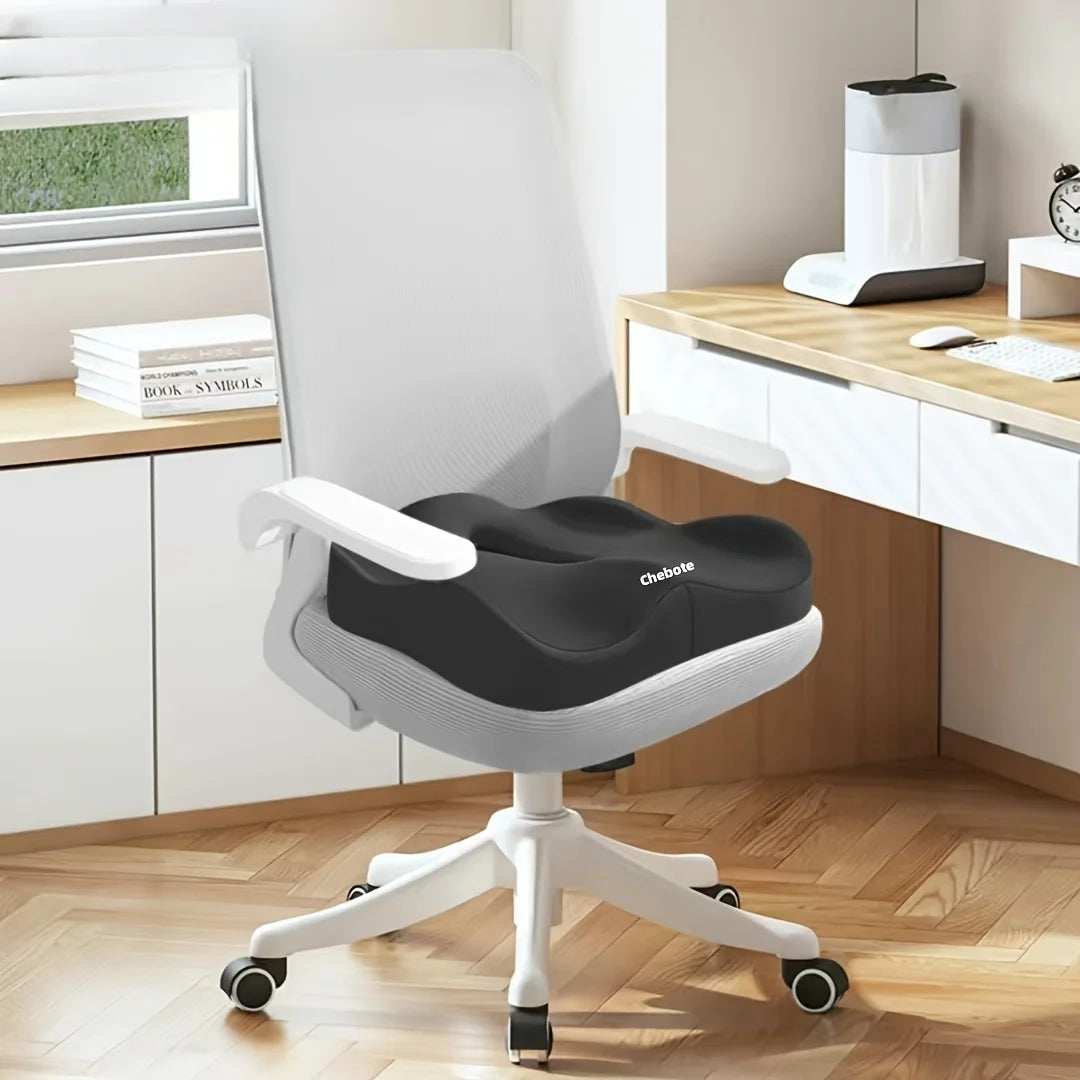 NEW Arrivals 1PC Memory Foam Seat Cushion - 3D Ergonomic Support| Light Green & Grey, Washable Polyester, Car/Office Essentials Hip Legs Support Pillow
