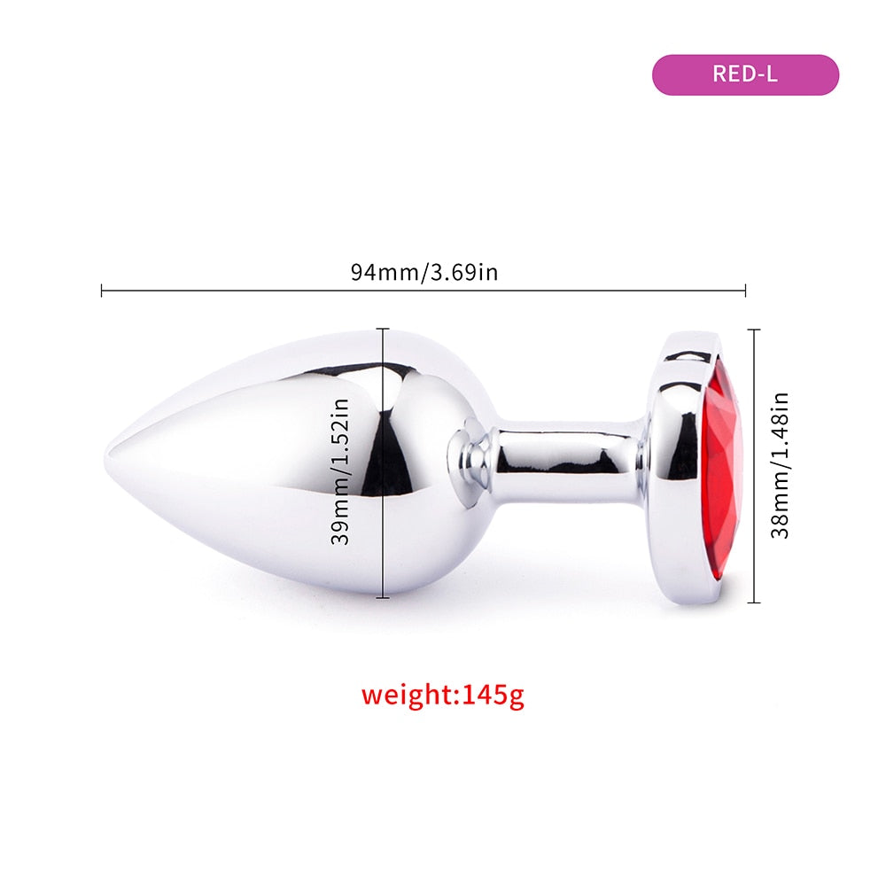 3 Sizes Anal Plug Mini Heart Smooth Metal Stainless Steel Crystal Butt Plug Stimulator Smaller Anal Sex Toys For Men Women Anus