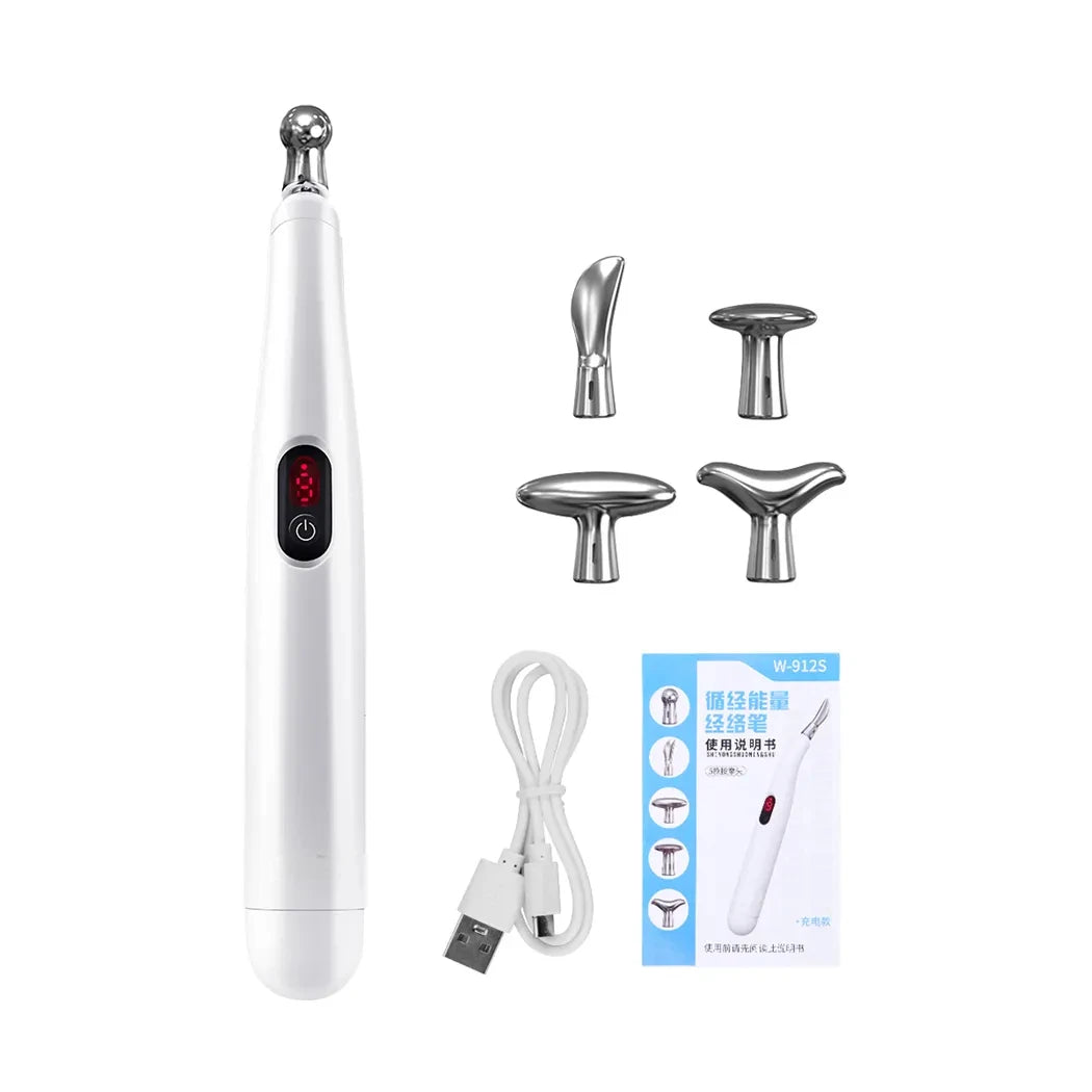 NEW Arrivals 5 IN 1 Set Electronic Acupuncture Massage Pen Smart Pulse Meridian Energy Pen Pain Relief Microcurrent Pulse Muscle Massage Stick Kit Health Care Supplies