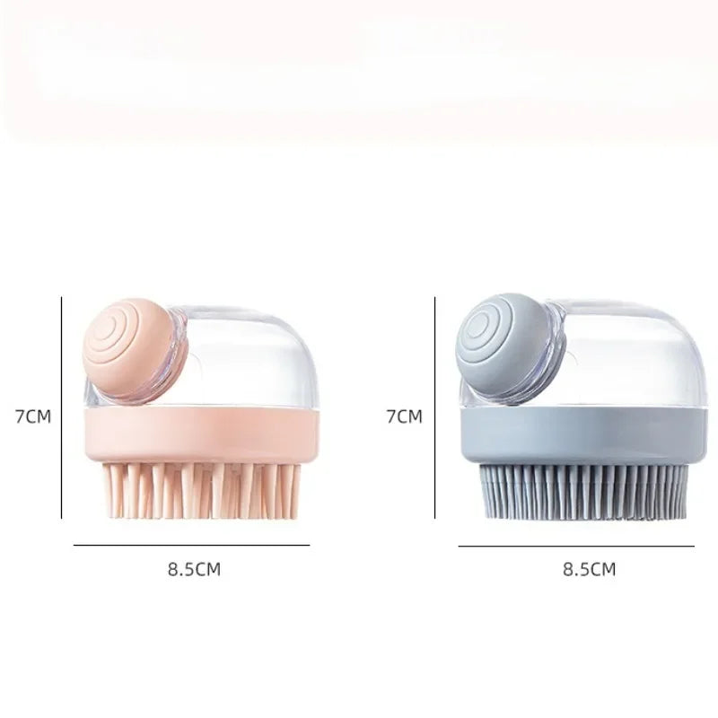 1pc Adding Liquid Shampoo Brush Minimalist Style Manually Shower Cleaning Shower Brush Comb Silicone Massage Brush Hair Brush