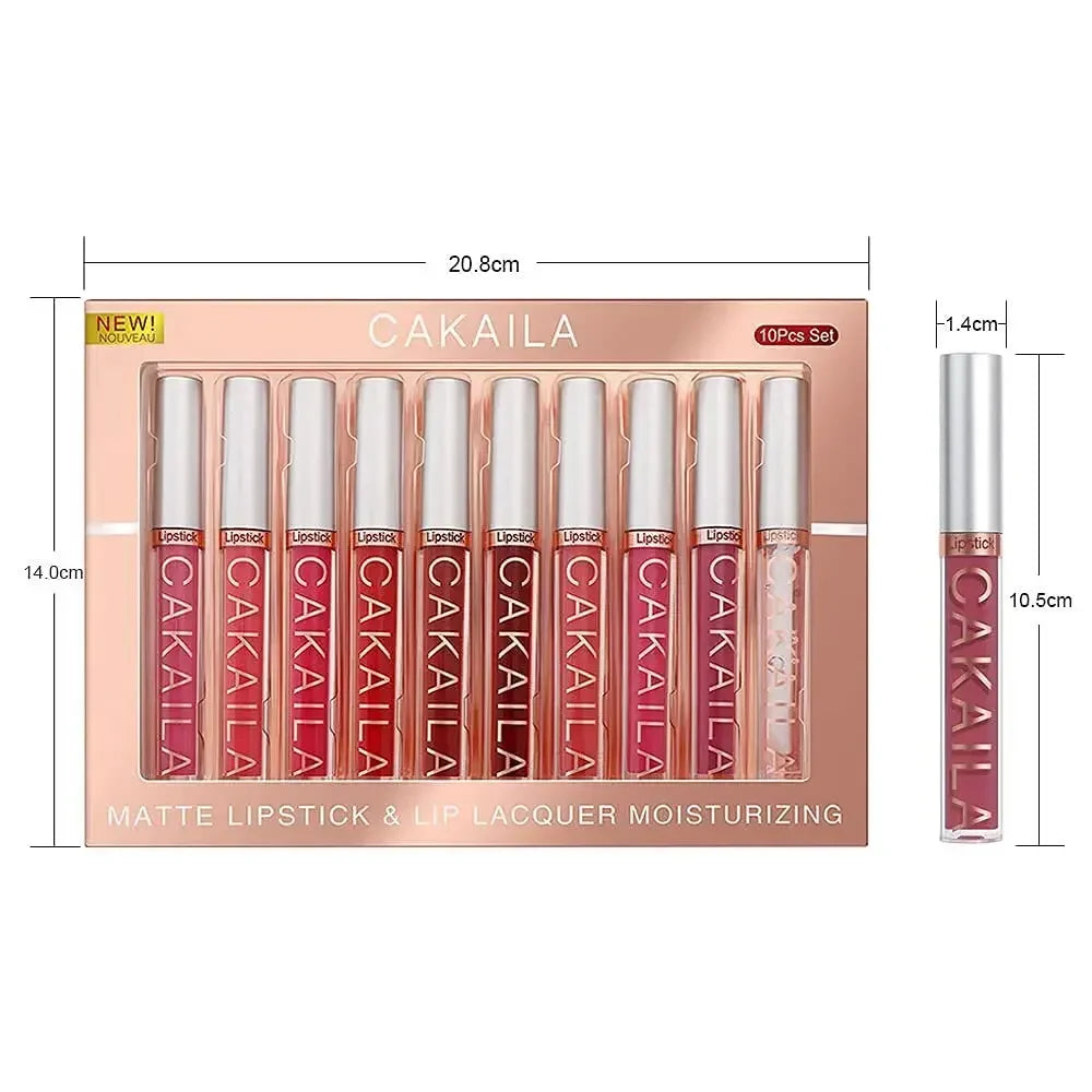 10 PCS Lipstick Set Makeup for women Waterproof Long lasting Cosmetics makeup Matte lipstick