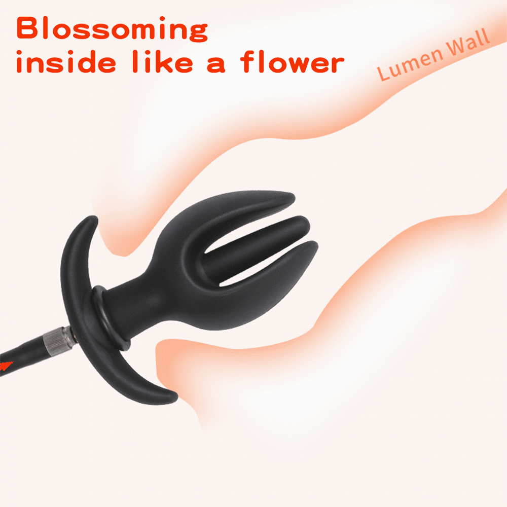 Flower Bud Inflatable Anal Plug Separate Dildo Pump Go Out Wearable Expandable Big Butt Plug Bdsm Dilator G Spot Sex Toy