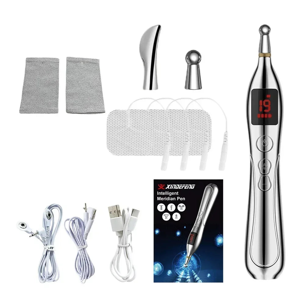 NEW Arrivals Electric Meridian Acupuncture Pen Set Electronic Laser Pointer Physiotherapy Acupressure Relax Tens EMS Pulse Vibrators Relaxing Massage Pens Health Care Supplies