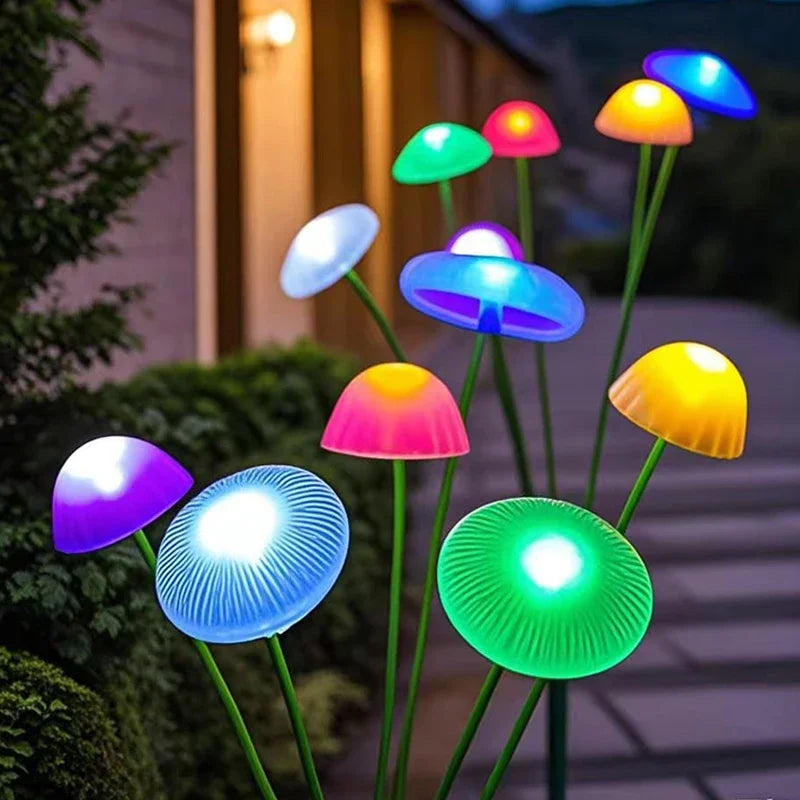 NEW 3PCS Set Solar LED Jellyfish Sway Lights Garden Decor Waterproof Outdoor Solar Pathway Light For Patio Balcony Yard Flowerbed Home Outdoor Garden Decoration Supplies