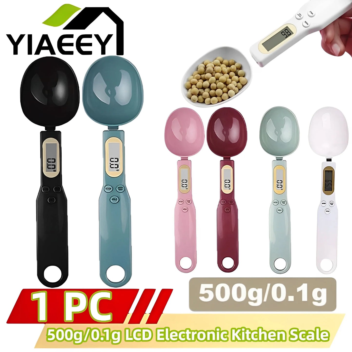 NEW Arrivals Electronic Kitchen Scale 500g 0.1g LCD Digital Measuring Food Flour Digital Spoon Scale Mini Kitchen Tool for Milk Coffee Scale Pets Measuring Food Scale