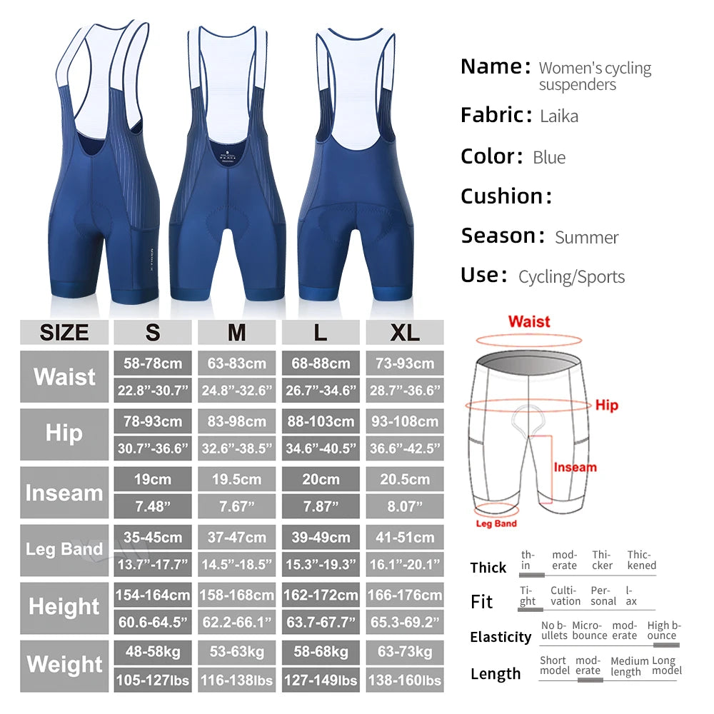 X-Tiger Women Pro Cycling Bib Shorts Summer Laika MTB Road Bicycle Shorts Women's Cycling Suspenders With ST-MULTI cushion