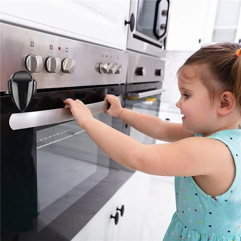 NEW Arrivals Baby Safety Oven Door Lock for Kitchen Child Safety Locks Children Protection Kids Safety Care Drawer Cabinet Double Button Locker Babies Safety Accessories Home Security Supplies