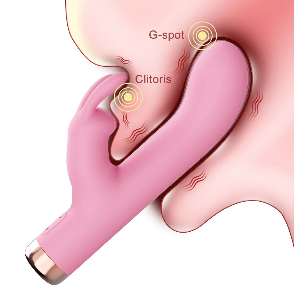 Powerful Rabbit Vibrator for Women Clitoris Stimulator G Spot Dildo Silicone Sex Toys Female Masturbation Vibrating Adults Good