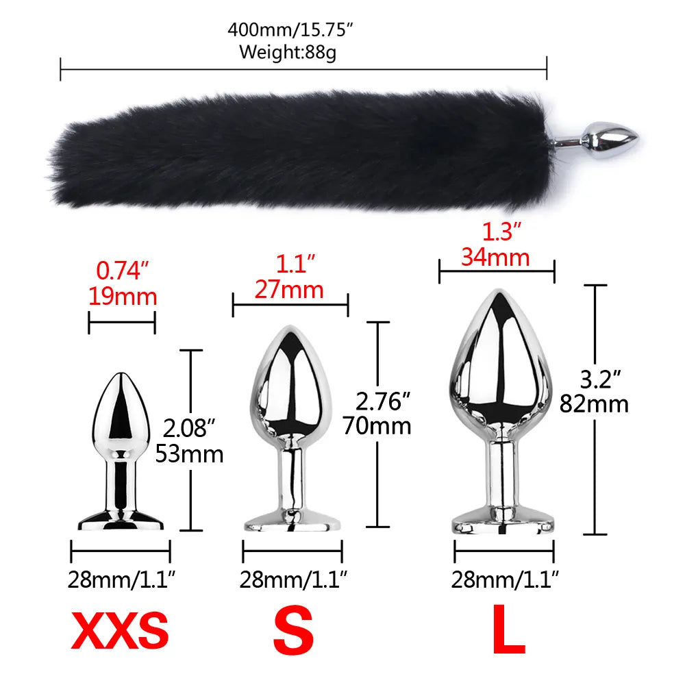 1pcs, BDSM Three size dog tail anal plug, animal tail butt plug, role-playing sex games, men and women sex toys